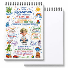 Load image into Gallery viewer, Personalized Sketch Book for Grandson with Dinosaurs Gift
