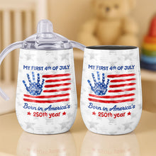 Load image into Gallery viewer, Personalized 4th of July American Flag Sippy Cup Custom Name Gift for Kids
