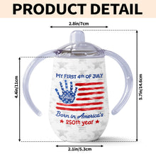 Load image into Gallery viewer, Personalized 4th of July American Flag Sippy Cup Custom Name Gift for Kids

