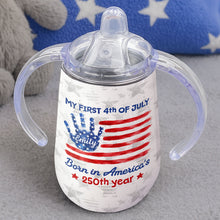 Load image into Gallery viewer, Personalized 4th of July American Flag Sippy Cup Custom Name Gift for Kids
