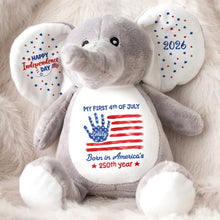 Load image into Gallery viewer, Personalized Elephant Stuffed Animal Custom Name Gift for Kids
