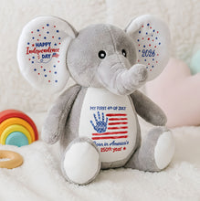 Load image into Gallery viewer, Personalized Elephant Stuffed Animal Custom Name Gift for Kids
