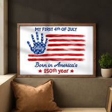 Load image into Gallery viewer, Personalized 4th of July Handprint Poster Custom Name Gift for Baby

