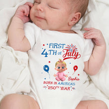 Load image into Gallery viewer, Personalized Baby Onesie 4th of July Custom Name Gift for Kids
