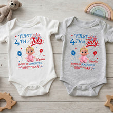Load image into Gallery viewer, Personalized Baby Onesie 4th of July Custom Name Gift for Kids
