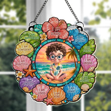 Load image into Gallery viewer, Custom Personalized Suncatcher for Kids with Name - Beach Theme Gift
