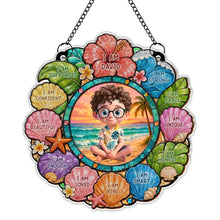 Load image into Gallery viewer, Custom Personalized Suncatcher for Kids with Name - Beach Theme Gift
