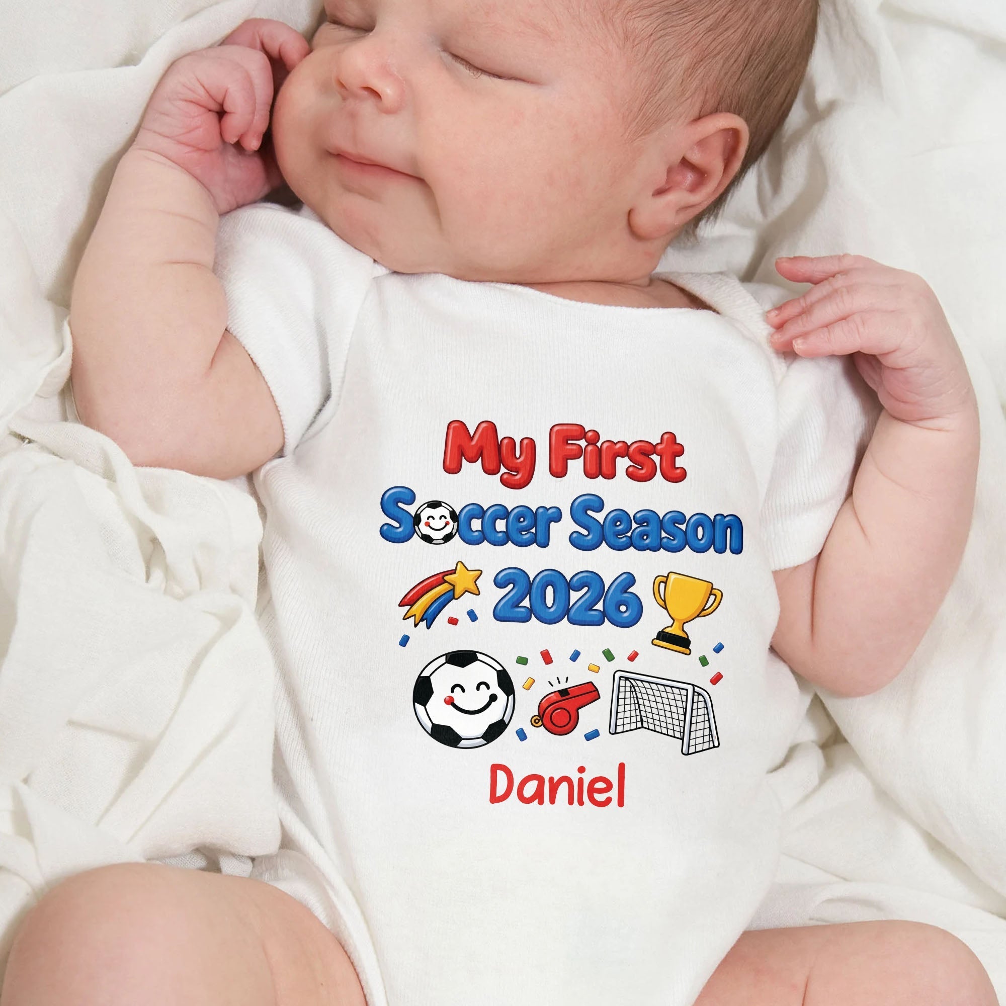 Personalized Baby Onesie Custom Name Soccer Gift for Kids