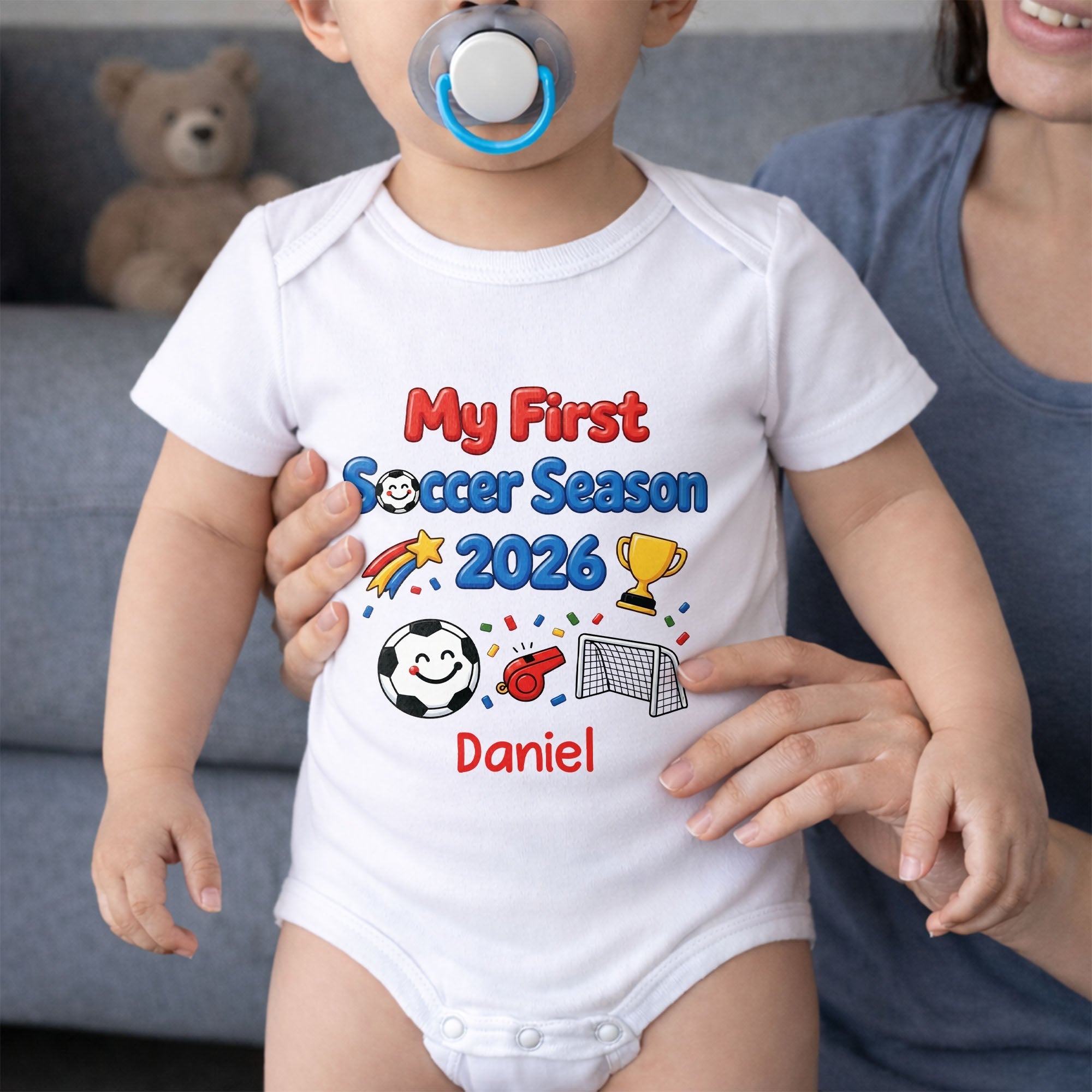 Personalized Baby Onesie Custom Name Soccer Gift for Kids