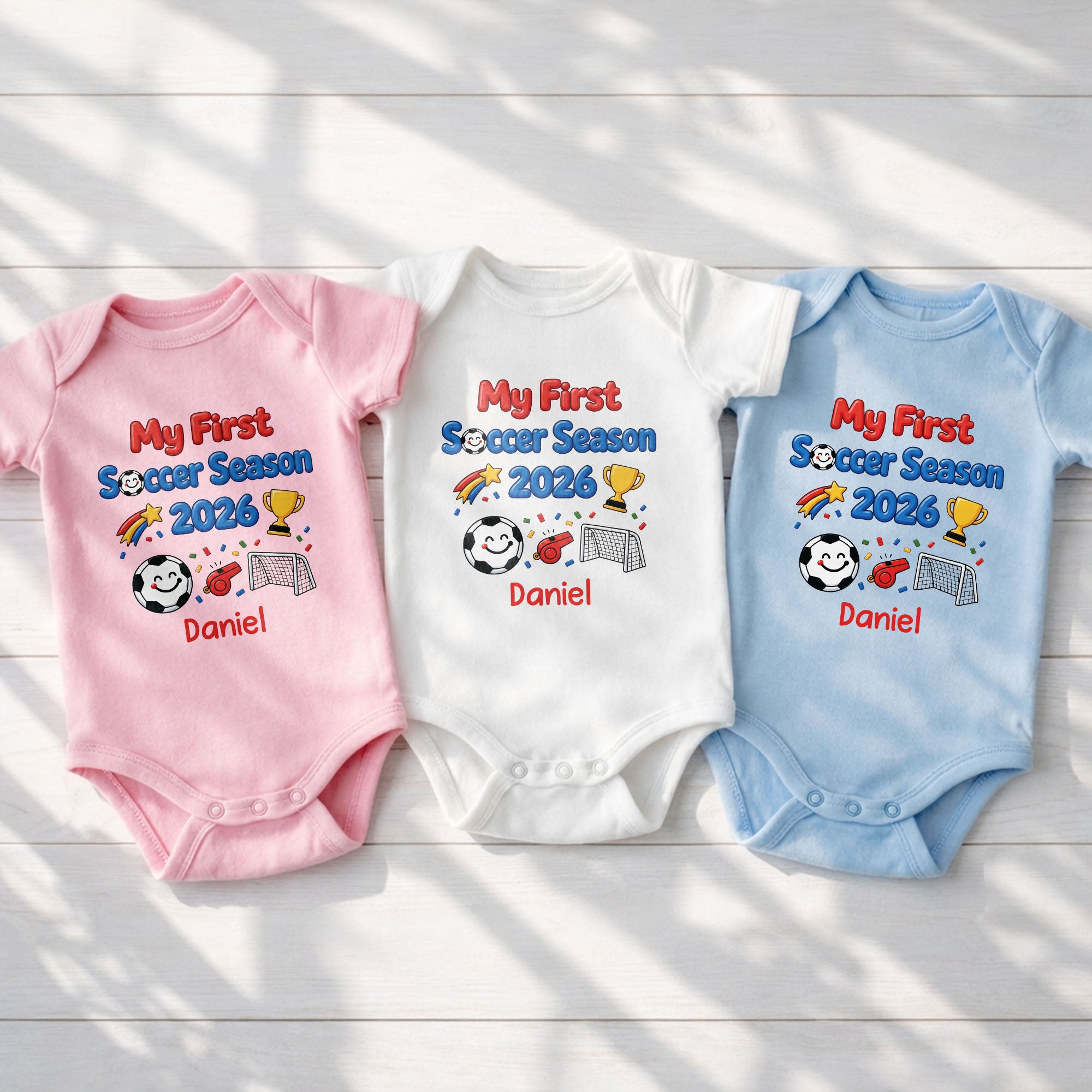 Personalized Baby Onesie Custom Name Soccer Gift for Kids