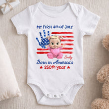 Load image into Gallery viewer, Personalized Baby Onesie Custom Name 4th of July Gift

