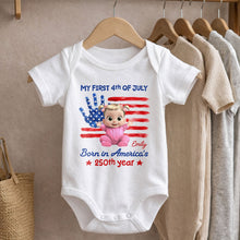 Load image into Gallery viewer, Personalized Baby Onesie Custom Name 4th of July Gift
