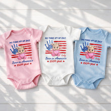 Load image into Gallery viewer, Personalized Baby Onesie Custom Name 4th of July Gift
