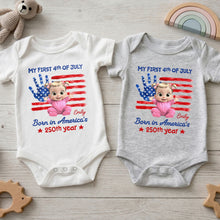 Load image into Gallery viewer, Personalized Baby Onesie Custom Name 4th of July Gift

