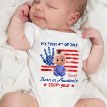 Load image into Gallery viewer, Personalized 4th of July Baby Onesie Custom Name Gift Idea
