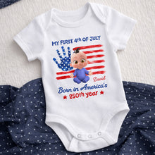 Load image into Gallery viewer, Personalized 4th of July Baby Onesie Custom Name Gift Idea
