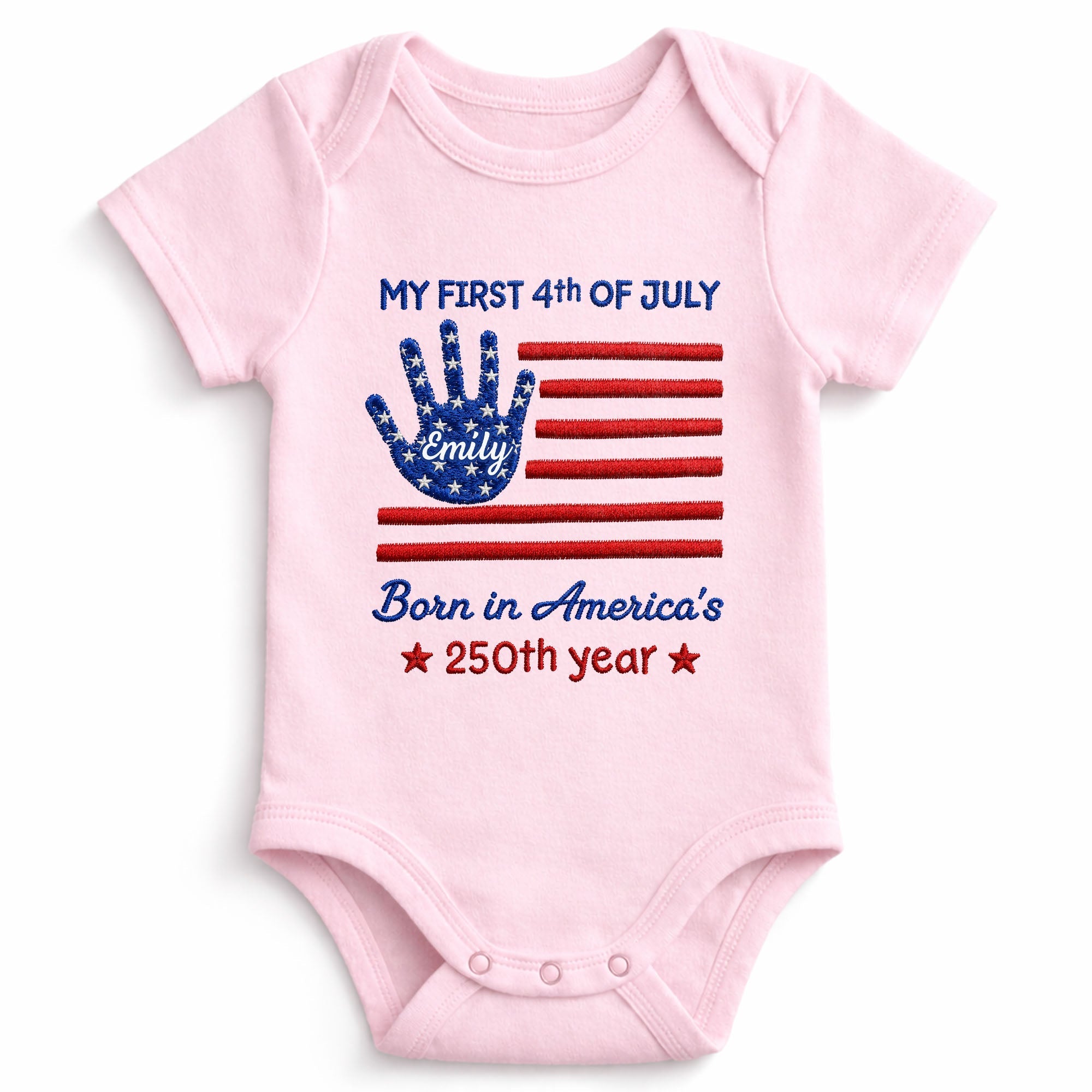 Personalized 4th of July Baby Onesie Custom Handprint Gift