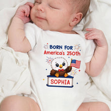 Load image into Gallery viewer, Personalized Eagle USA Flag Baby Onesie Custom Name Gift
