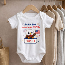 Load image into Gallery viewer, Personalized Eagle USA Flag Baby Onesie Custom Name Gift
