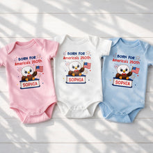 Load image into Gallery viewer, Personalized Eagle USA Flag Baby Onesie Custom Name Gift
