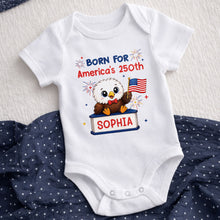Load image into Gallery viewer, Personalized Eagle USA Flag Baby Onesie Custom Name Gift
