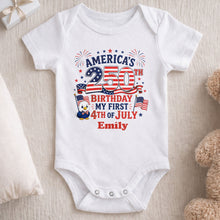 Load image into Gallery viewer, Personalized Baby Onesie My First 4th of July Gift Idea
