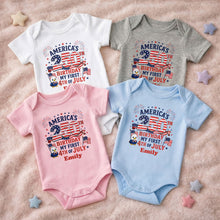 Load image into Gallery viewer, Personalized Baby Onesie My First 4th of July Gift Idea
