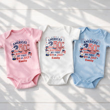 Load image into Gallery viewer, Personalized Baby Onesie My First 4th of July Gift Idea
