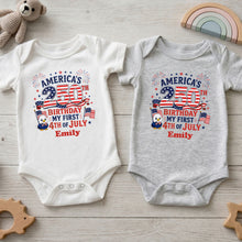Load image into Gallery viewer, Personalized Baby Onesie My First 4th of July Gift Idea

