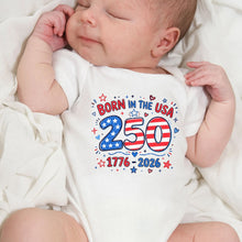 Load image into Gallery viewer, Personalized Baby Onesie Stars &amp; Stripes Custom Name Gift
