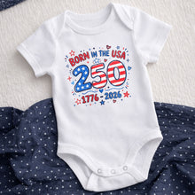 Load image into Gallery viewer, Personalized Baby Onesie Stars &amp; Stripes Custom Name Gift
