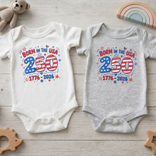 Load image into Gallery viewer, Personalized Baby Onesie Stars &amp; Stripes Custom Name Gift

