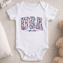 Load image into Gallery viewer, Personalized Floral Print Baby Onesie Custom Name Gift for Kids
