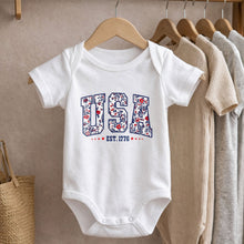Load image into Gallery viewer, Personalized Floral Print Baby Onesie Custom Name Gift for Kids

