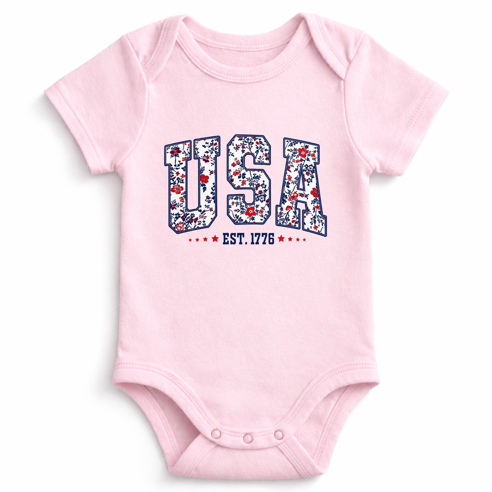 Personalized Floral Print Baby Onesie Custom Name Gift for Kids