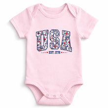 Load image into Gallery viewer, Personalized Floral Print Baby Onesie Custom Name Gift for Kids
