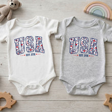 Load image into Gallery viewer, Personalized Floral Print Baby Onesie Custom Name Gift for Kids
