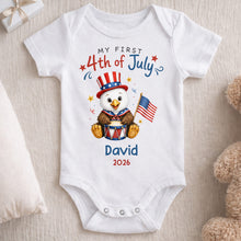 Load image into Gallery viewer, Personalized 4th of July Baby Onesie Custom Name Keepsake Gift
