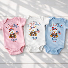 Load image into Gallery viewer, Personalized 4th of July Baby Onesie Custom Name Keepsake Gift
