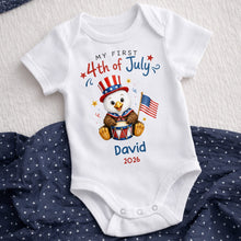 Load image into Gallery viewer, Personalized 4th of July Baby Onesie Custom Name Keepsake Gift
