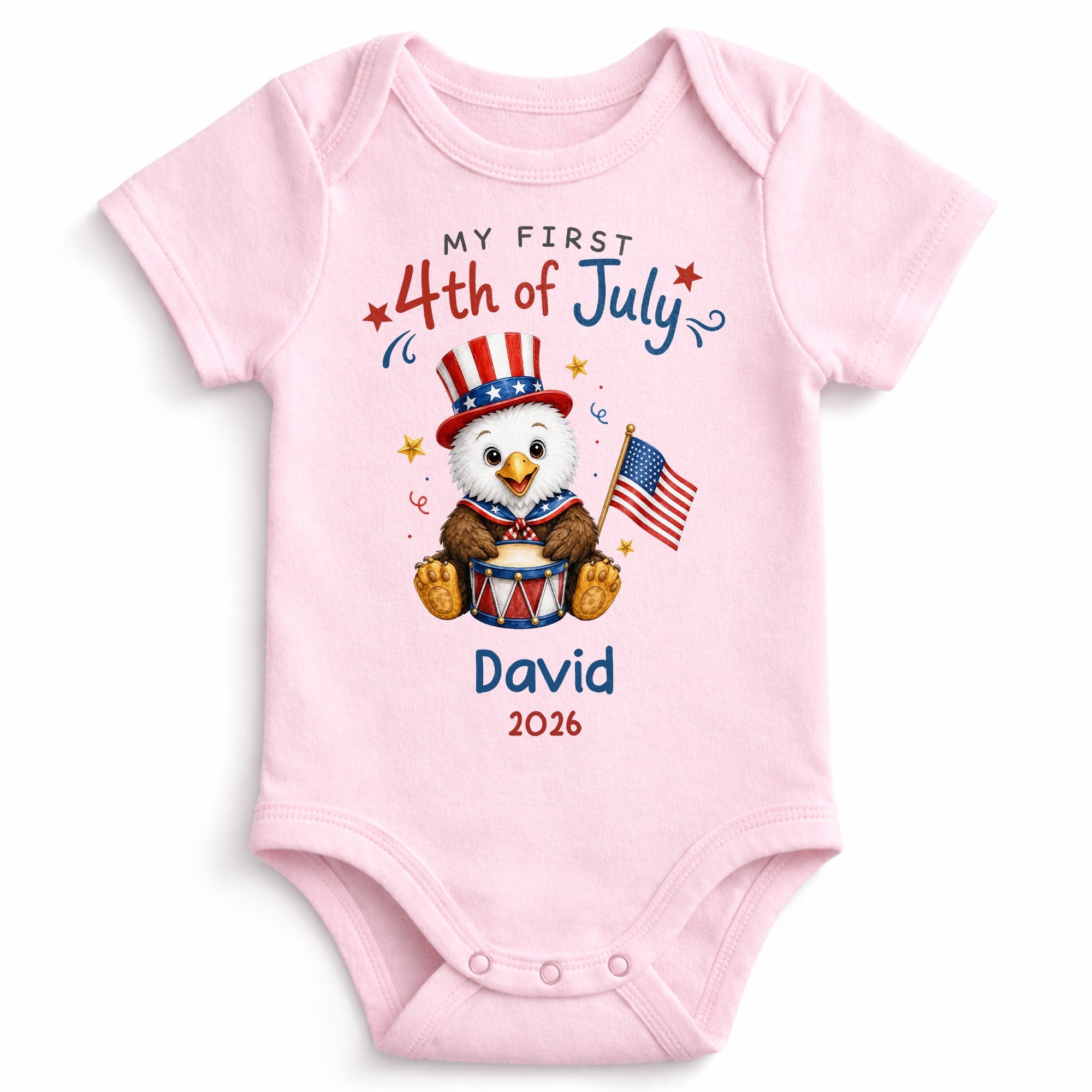 Personalized 4th of July Baby Onesie Custom Name Keepsake Gift