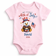 Load image into Gallery viewer, Personalized 4th of July Baby Onesie Custom Name Keepsake Gift
