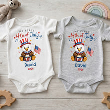 Load image into Gallery viewer, Personalized 4th of July Baby Onesie Custom Name Keepsake Gift
