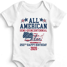 Load image into Gallery viewer, Personalized Baby Onesie USA Flag Custom Name 4th of July Gift
