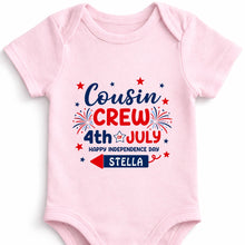 Load image into Gallery viewer, Personalized Cousin Crew Baby Onesie Custom Name 4th of July Gift
