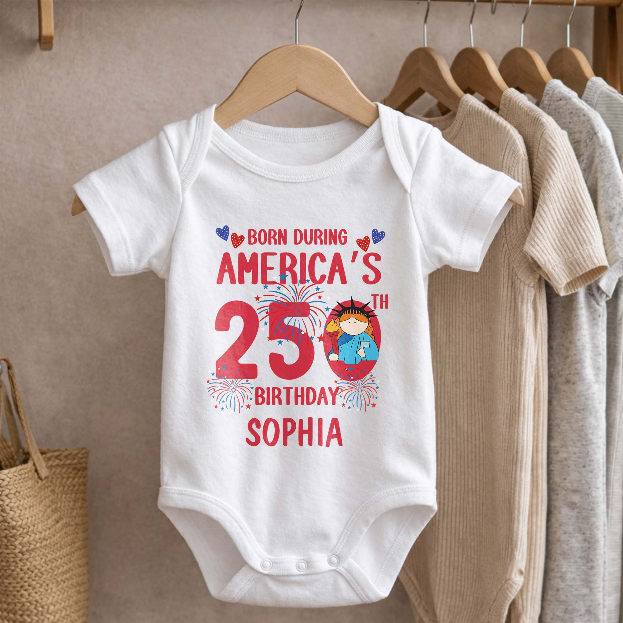 Personalized Custom Baby Onesie 4th of July Gift for Baby