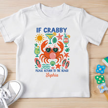 Load image into Gallery viewer, Personalized Youth T-Shirt Custom Name Beach Crab Gift
