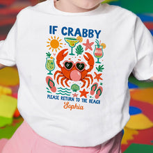 Load image into Gallery viewer, Personalized Youth T-Shirt Custom Name Beach Crab Gift
