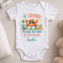 Load image into Gallery viewer, Personalized Crab Beach Baby Onesie Custom Name Gift
