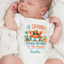 Load image into Gallery viewer, Personalized Crab Beach Baby Onesie Custom Name Gift
